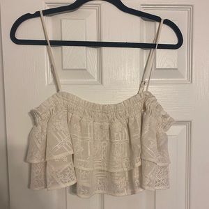 Off white Tularosa layered crop tank